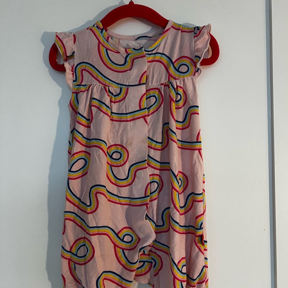 Magnetic Me Colorful Baby Romper with Rainbow Pattern